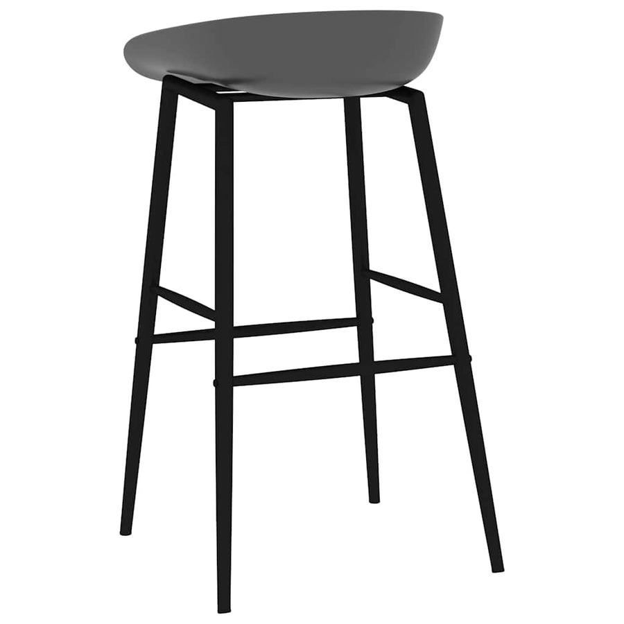 Barstoelen 2 Grijs en zwart