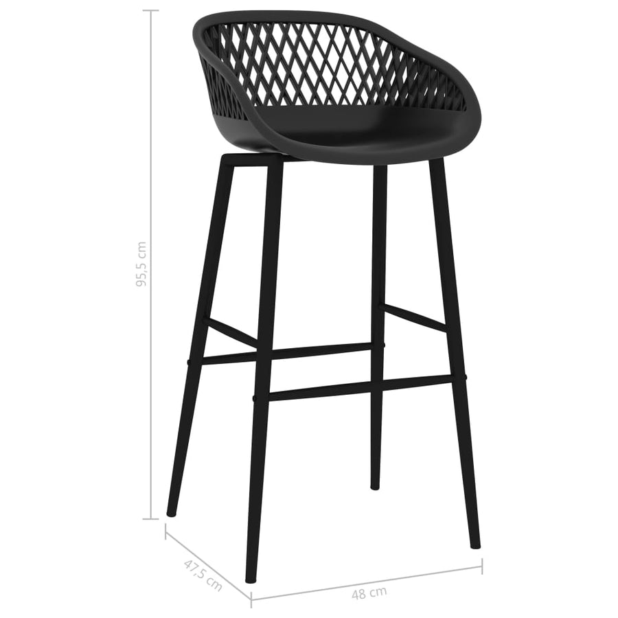 Barstoelen 4 Zwart