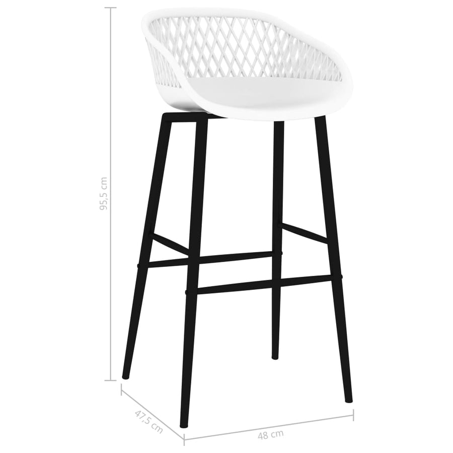 Barstoelen 4 Wit en zwart