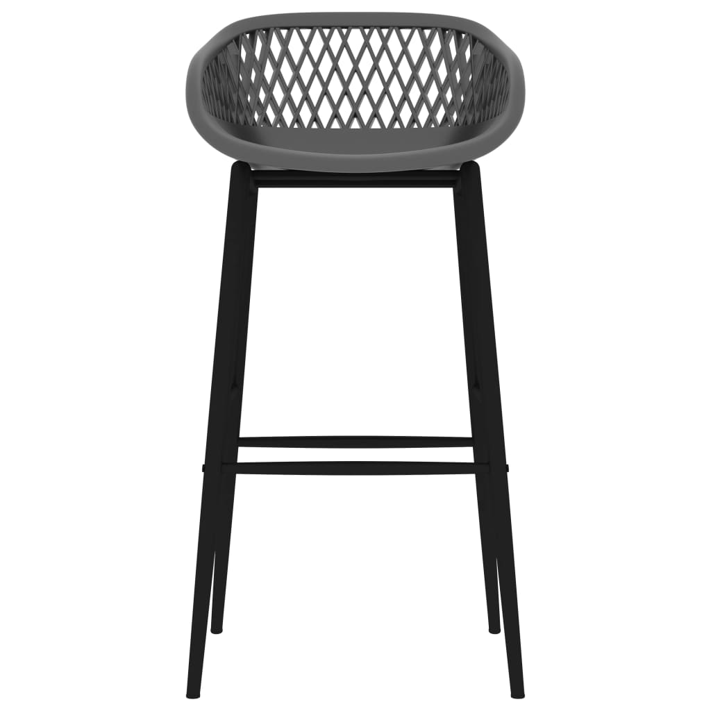 Barstoelen 4 Grijs en zwart
