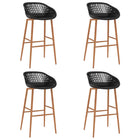 Barstoelen 4 stuks zwart/bruin 74,5 cm zithoogte