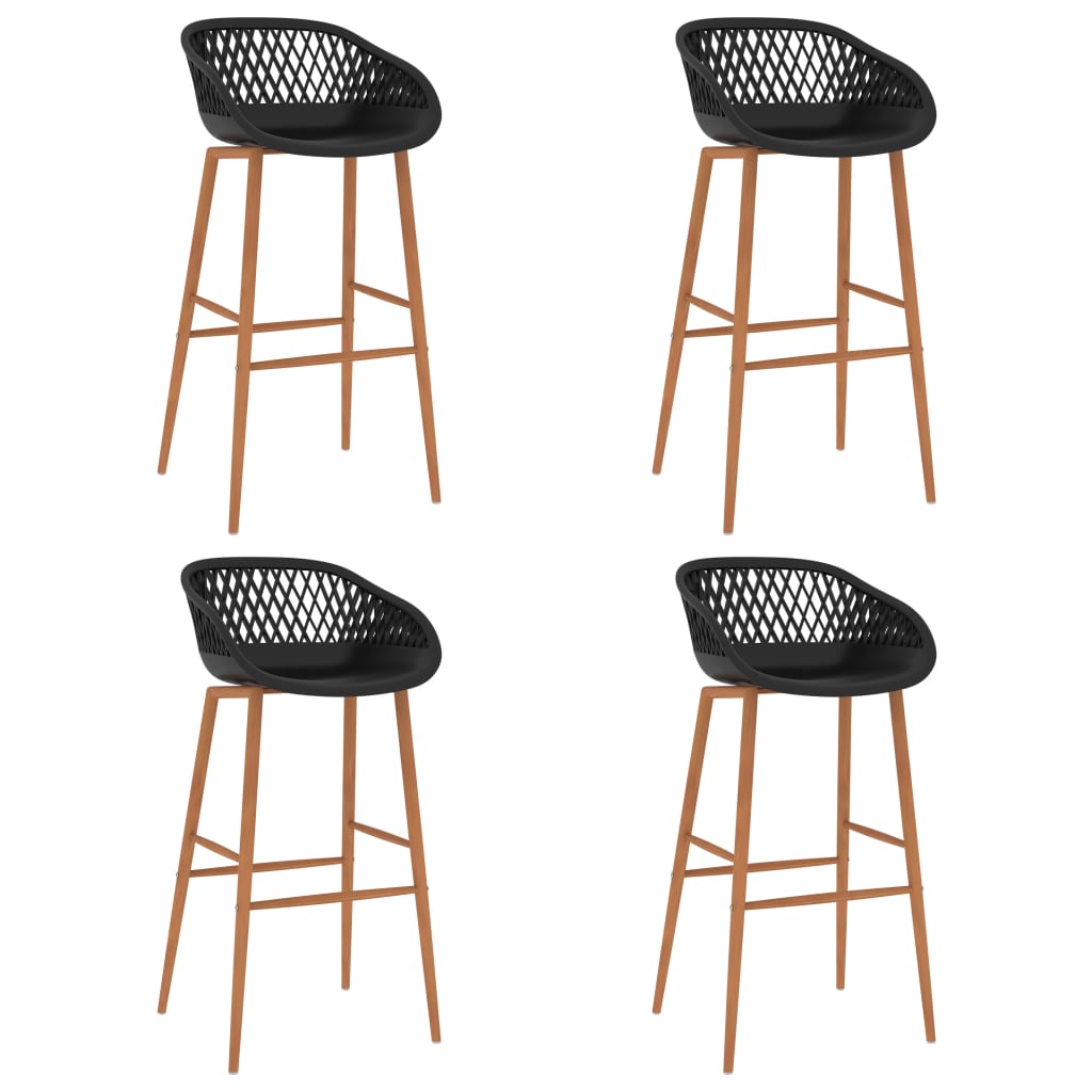 Barstoelen 4 Zwart en bruin