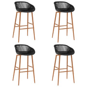 Barstoelen 4 stuks zwart/bruin 74,5 cm zithoogte