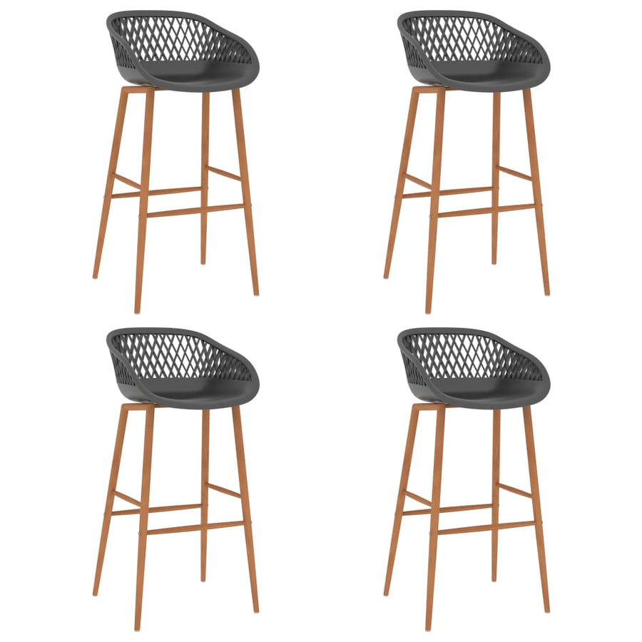 Barstoelen 4 St Grijs Grijs en bruin