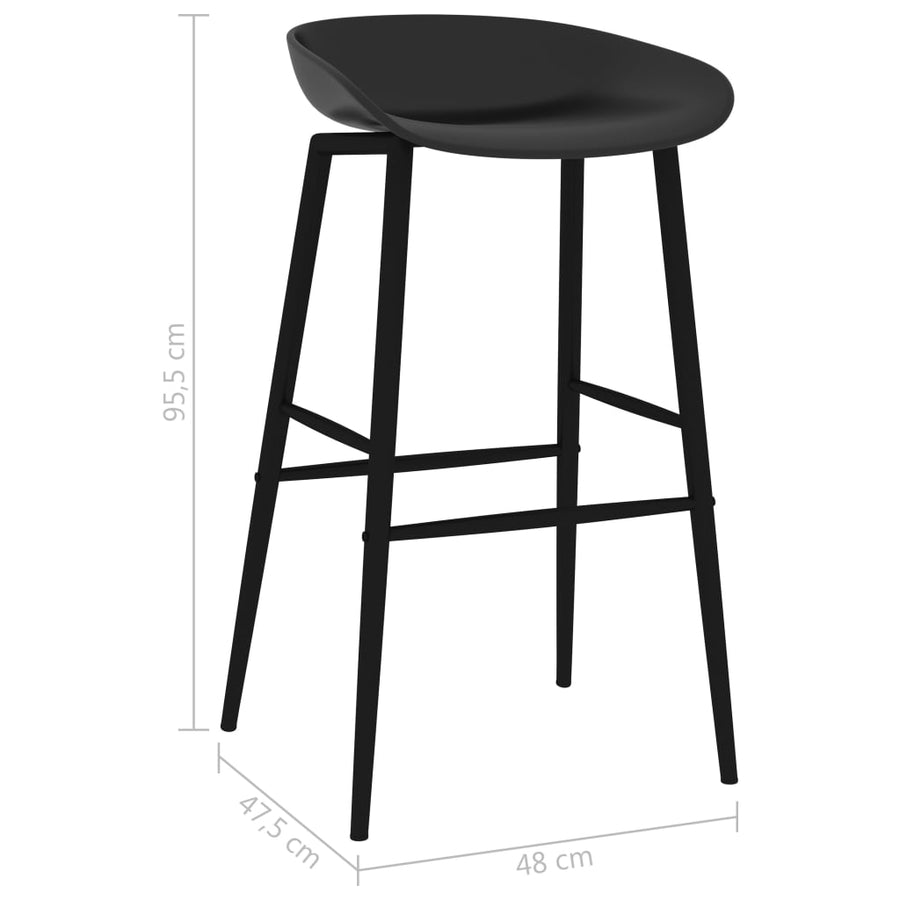 Barstoelen 4 Zwart