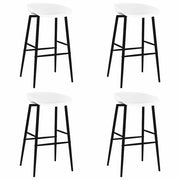 Barstoelen 4 stuks wit zwart