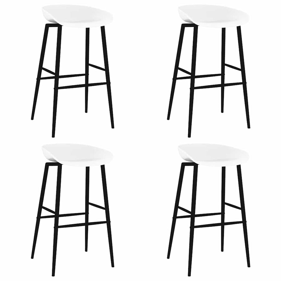 Barstoelen 4 Wit en zwart