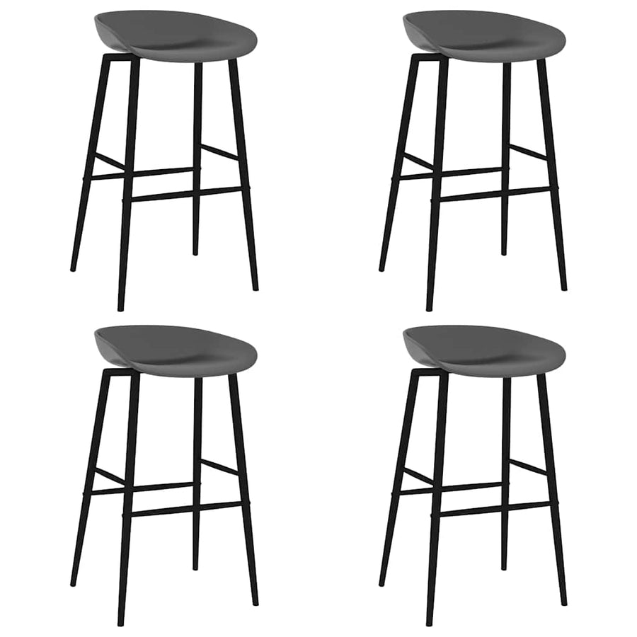 Barstoelen 4 St Grijs Grijs en zwart