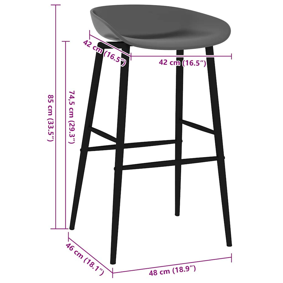 Barstoelen 4 St Grijs Grijs en zwart