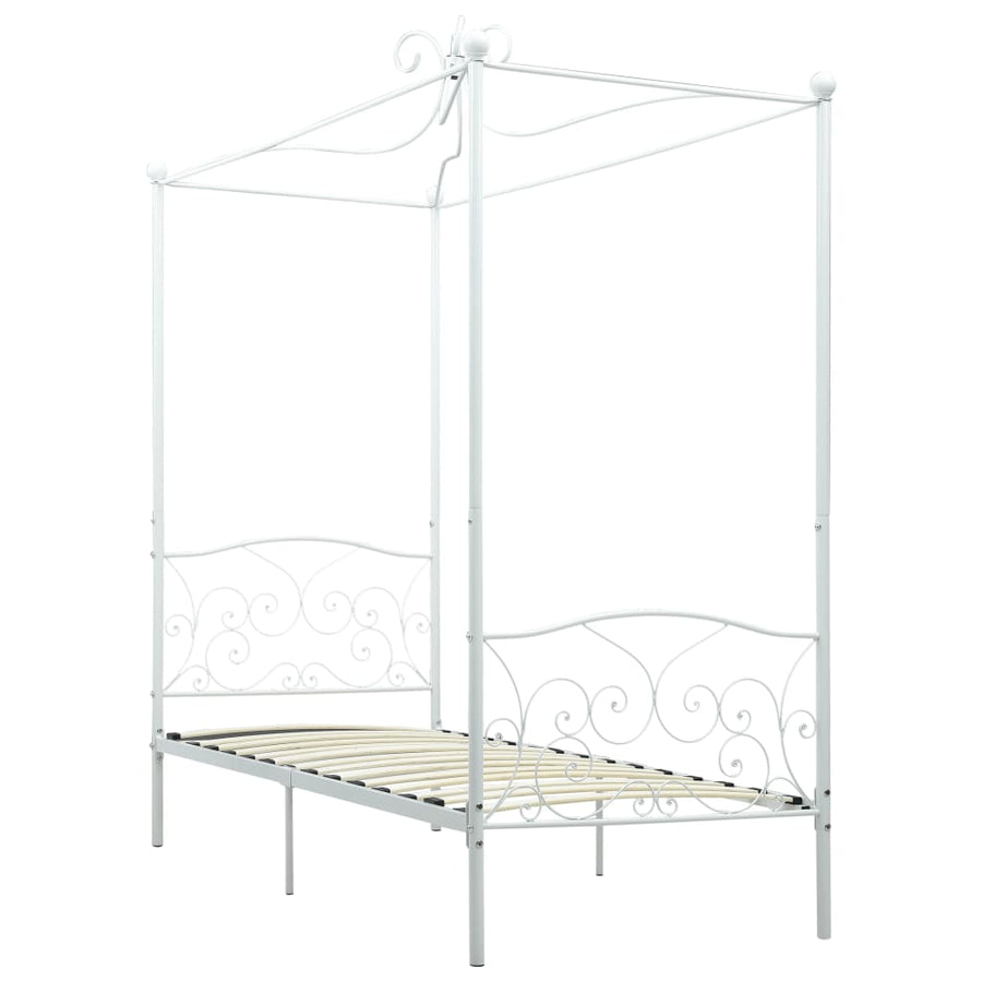 Hemelbedframe Metaal 90 x 200 cm Wit