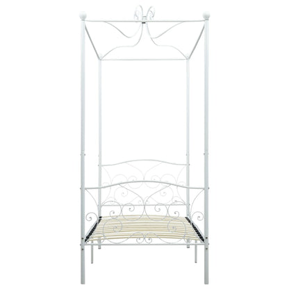 Hemelbedframe Metaal 90 x 200 cm Wit