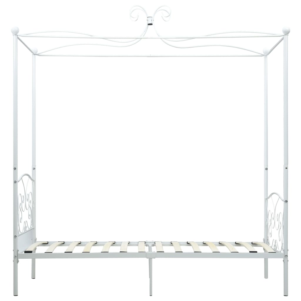 Hemelbedframe Metaal 90 x 200 cm Wit