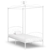 Hemelbedframe metaal wit 100x200 cm