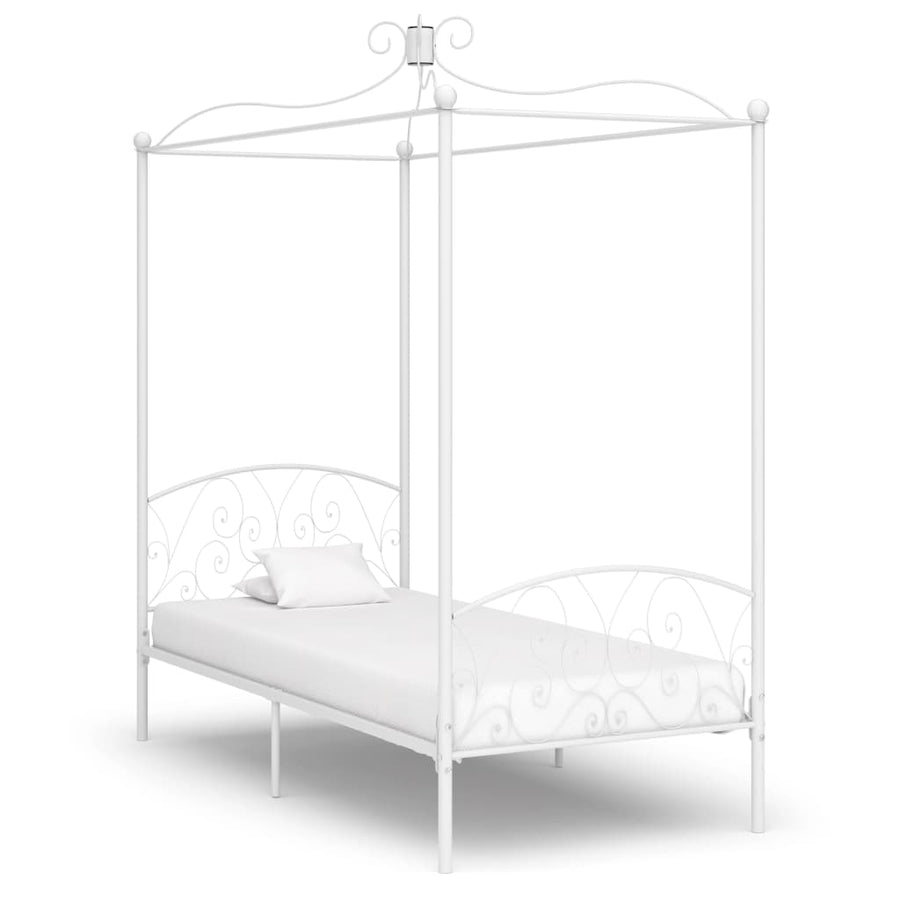 Hemelbedframe Metaal 100 x 200 cm Wit