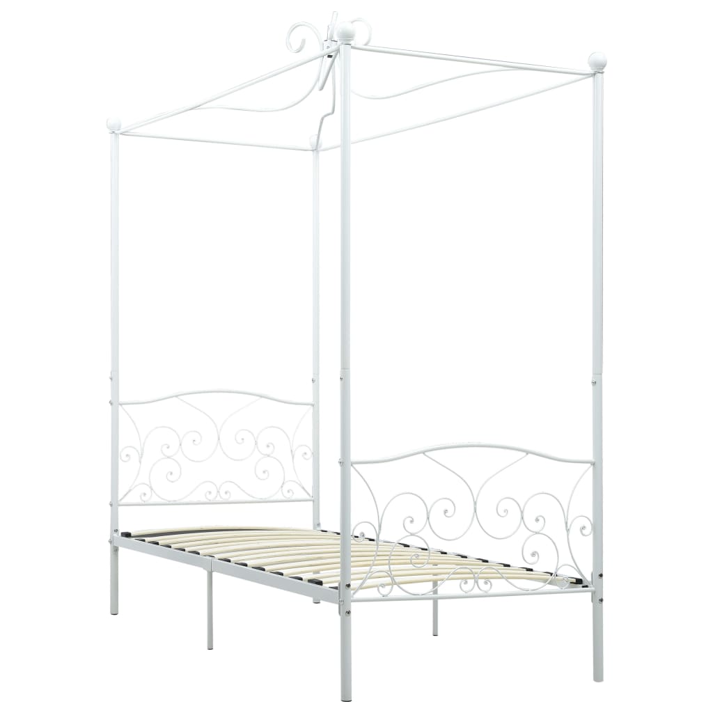 Hemelbedframe Metaal 100 x 200 cm Wit