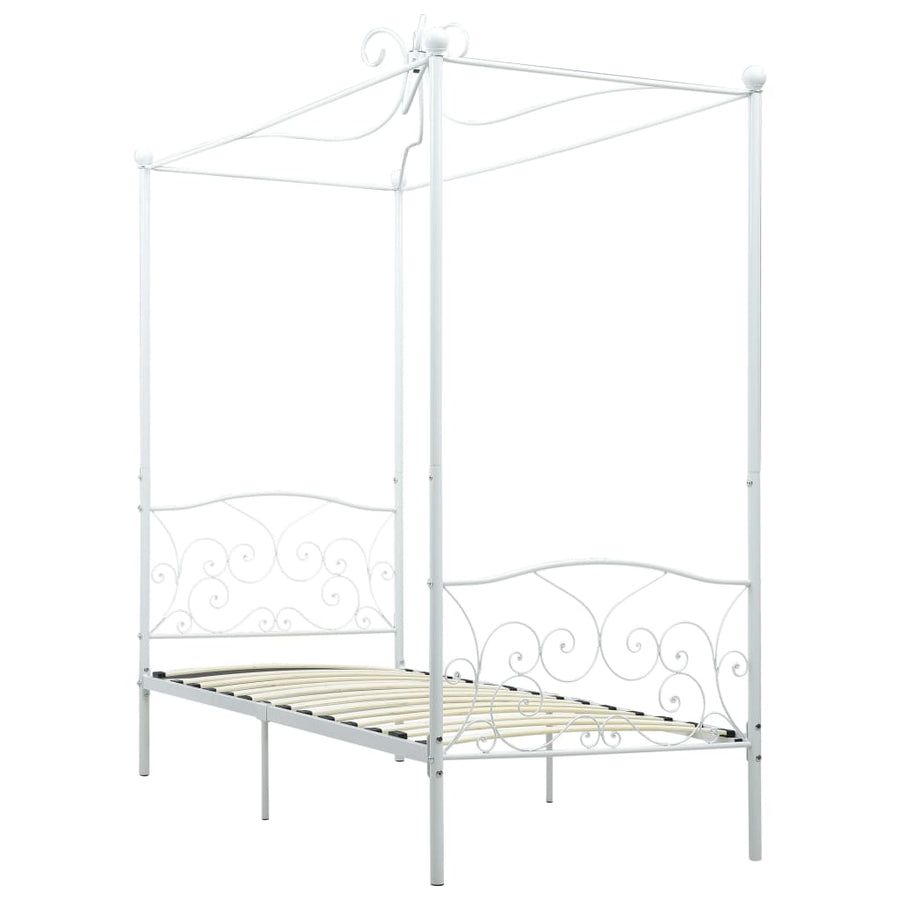 Hemelbedframe Metaal 100 x 200 cm Wit