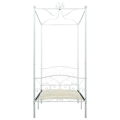 Hemelbedframe Metaal 100 x 200 cm Wit