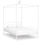 Hemelbedframe metaal 120x200 cm wit