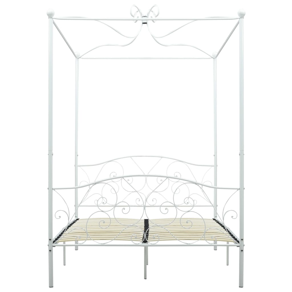 Hemelbedframe metaal wit 140x200 cm
