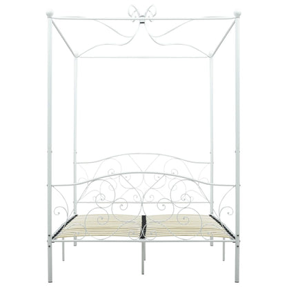 Hemelbedframe metaal wit 140x200 cm