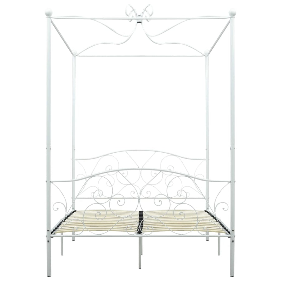 Hemelbedframe metaal wit 140x200 cm