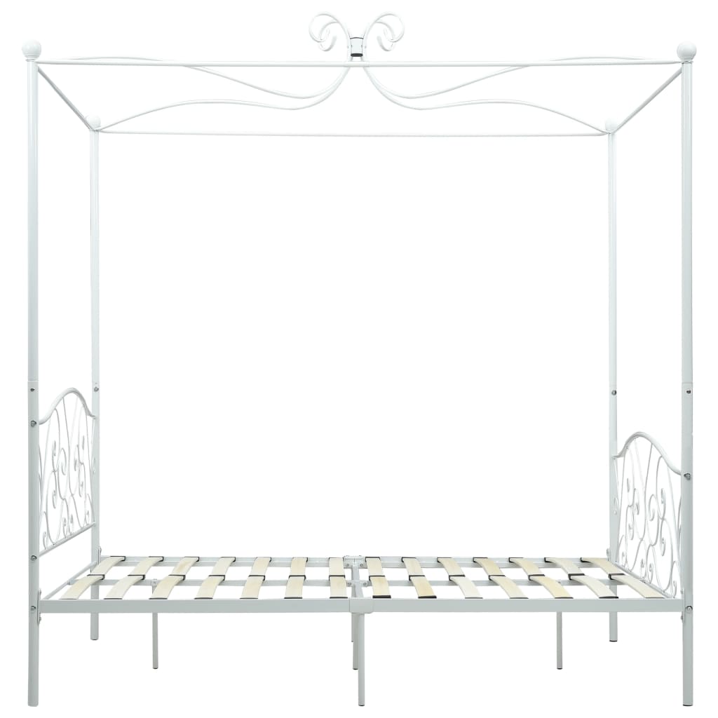 Hemelbedframe metaal wit 140x200 cm