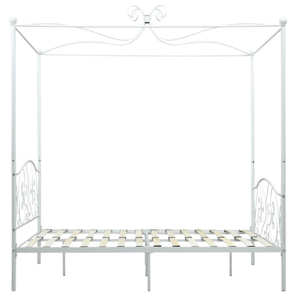 Hemelbedframe metaal wit 140x200 cm