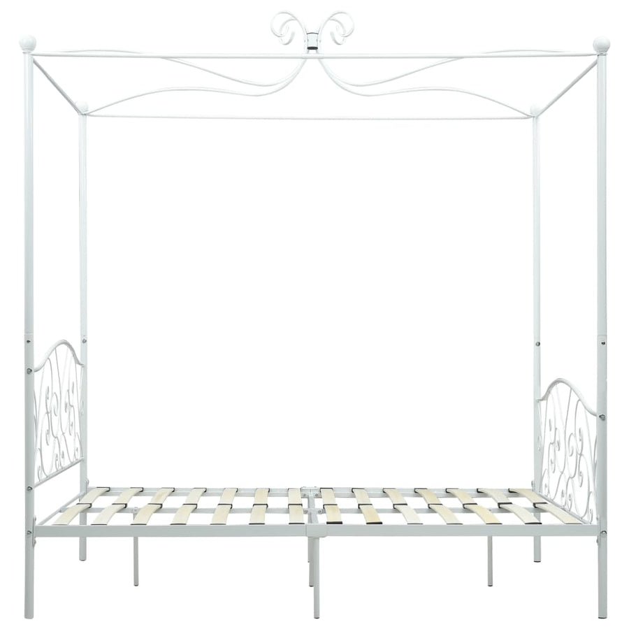 Hemelbedframe metaal wit 140x200 cm