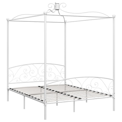 Hemelbedframe Metaal 160 x 200 cm Wit