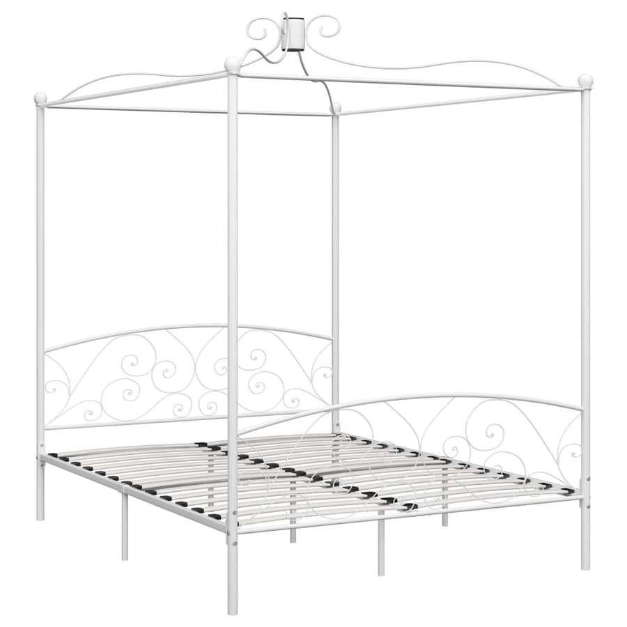 Hemelbedframe Metaal 160 x 200 cm Wit