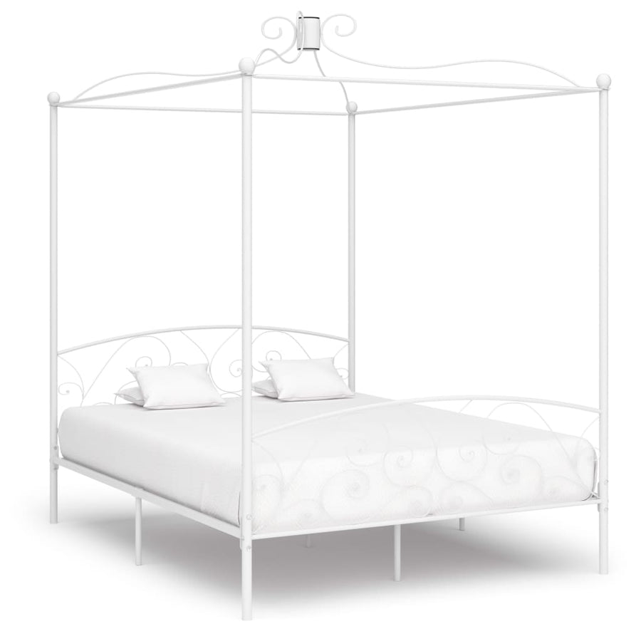Hemelbedframe Metaal 180 x 200 cm Wit