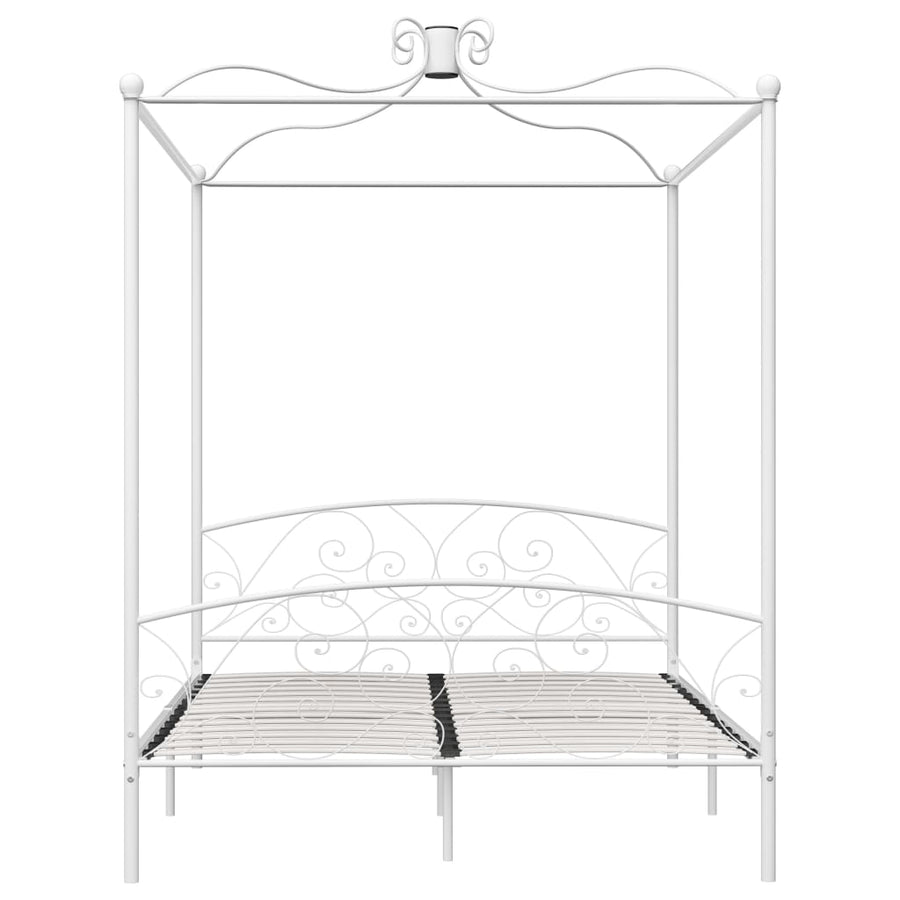 Hemelbedframe Metaal 180 x 200 cm Wit