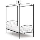 Hemelbedframe metaal 90x200 cm zwart