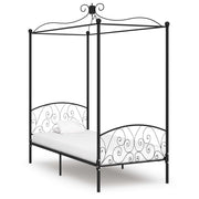 Canopy Bed Frame Metal Black 100x200 cm