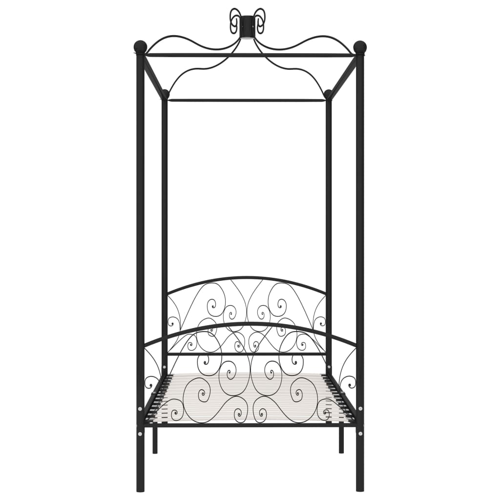 Hemelbedframe Metaal 100 x 200 cm Zwart