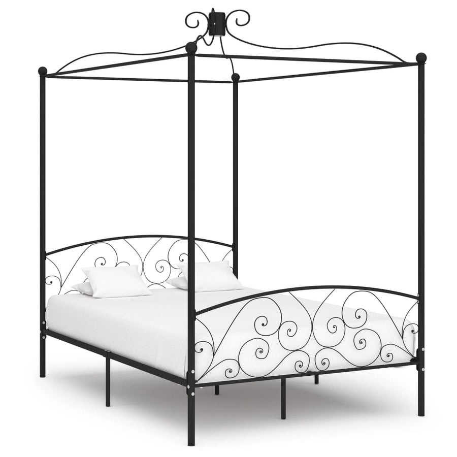 Hemelbedframe Metaal 120 x 200 cm Zwart