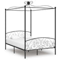 Hemelbedframe metaal zwart 140x200 cm