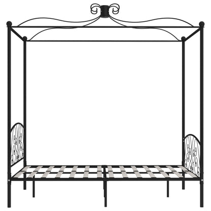 Hemelbedframe Metaal Zwart 140X200 Cm 140 x 200 cm
