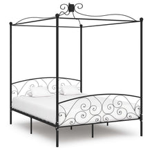 Hemelbedframe Metaal 160 x 200 cm Zwart