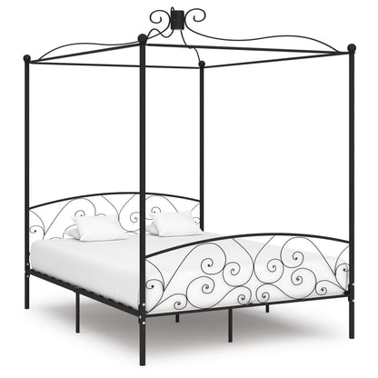 Hemelbedframe Metaal 160 x 200 cm Zwart