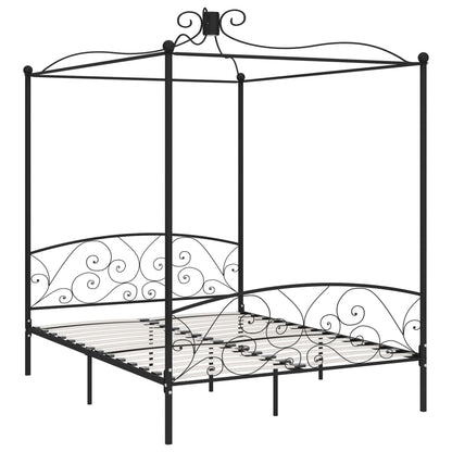 Hemelbedframe Metaal 160 x 200 cm Zwart