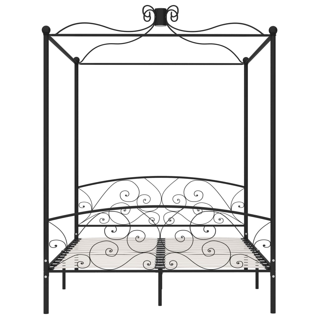 Hemelbedframe Metaal 160 x 200 cm Zwart