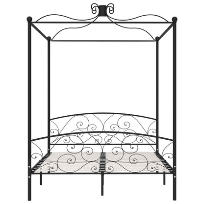 Hemelbedframe Metaal 160 x 200 cm Zwart