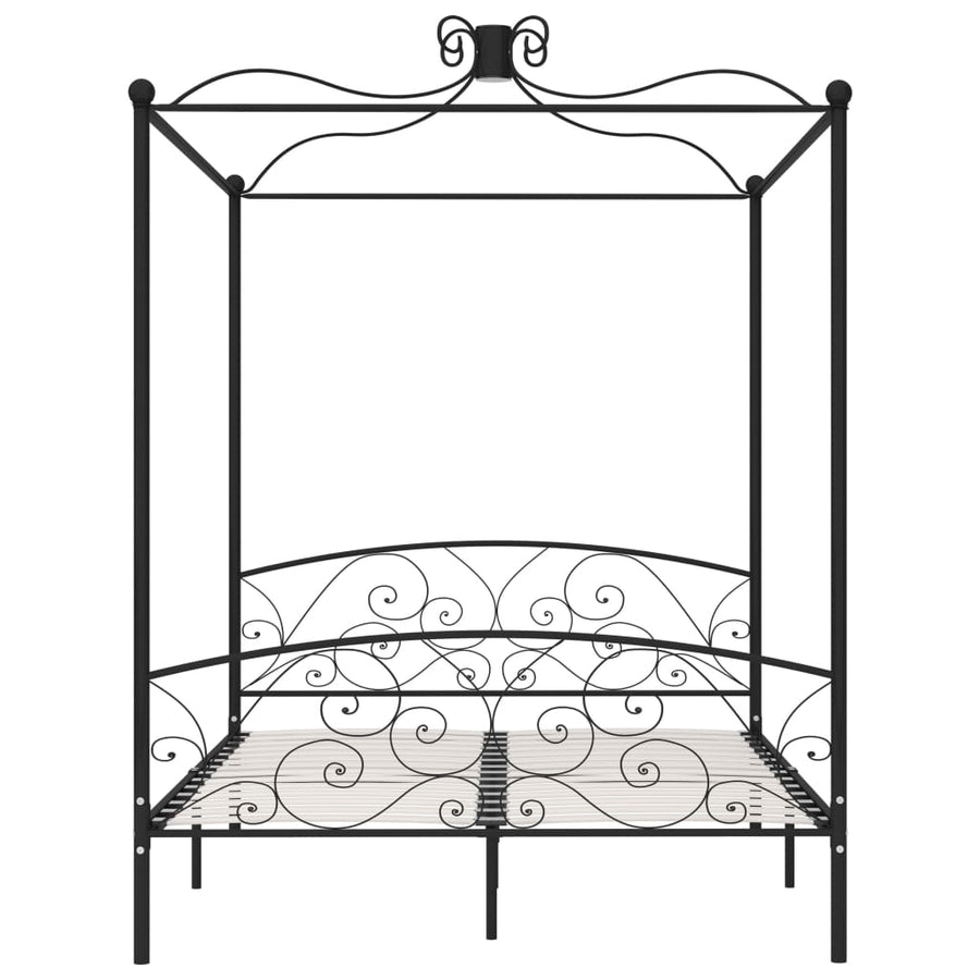 Hemelbedframe Metaal 160 x 200 cm Zwart