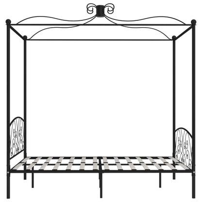 Hemelbedframe Metaal 160 x 200 cm Zwart
