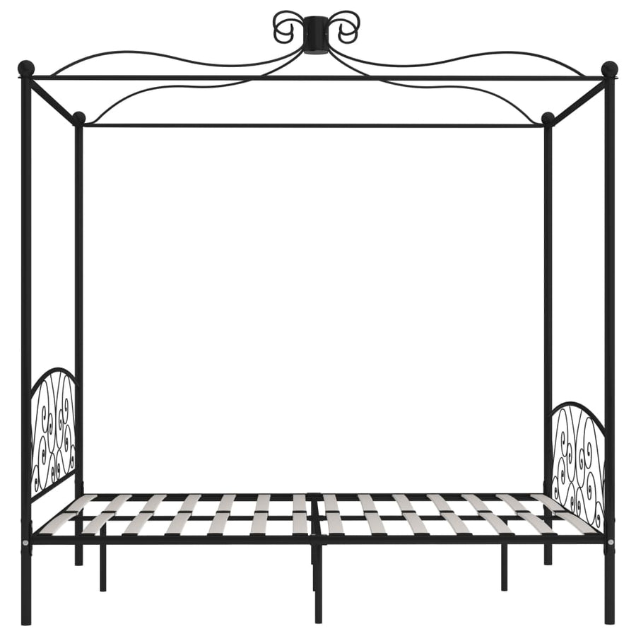Hemelbedframe Metaal 160 x 200 cm Zwart
