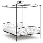 Four-poster bed frame metal black 180x200 cm