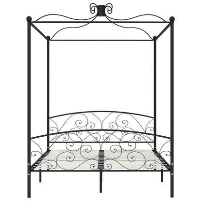 Hemelbedframe metaal zwart 180x200 cm