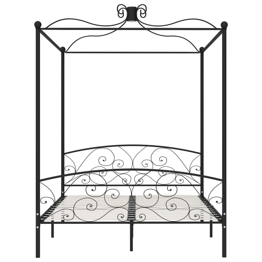 Hemelbedframe metaal zwart 180x200 cm