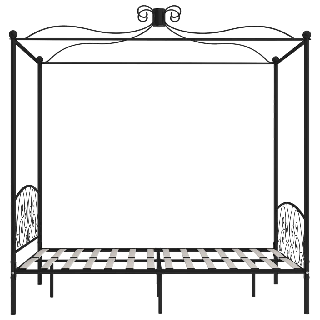 Hemelbedframe metaal zwart 180x200 cm